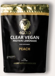 4GOLD Clear Vegan Protein Limonade (320gram) - Peach smaak / Sportvoeding - Eiwit shake, Proteïne poeder