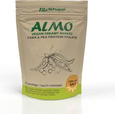Fit&Shape ALMO Plantaardig Eiwitpoeder (Smaak:Salty Caramel) - Vegan Eiwitshake - Biologisch Erwten & FABA eiwit isolaat- 750gram (25 Shakes) inclusief maatschep (Plant-based Protein - Vegan Protein - Plantaardig Proteine Poeder)