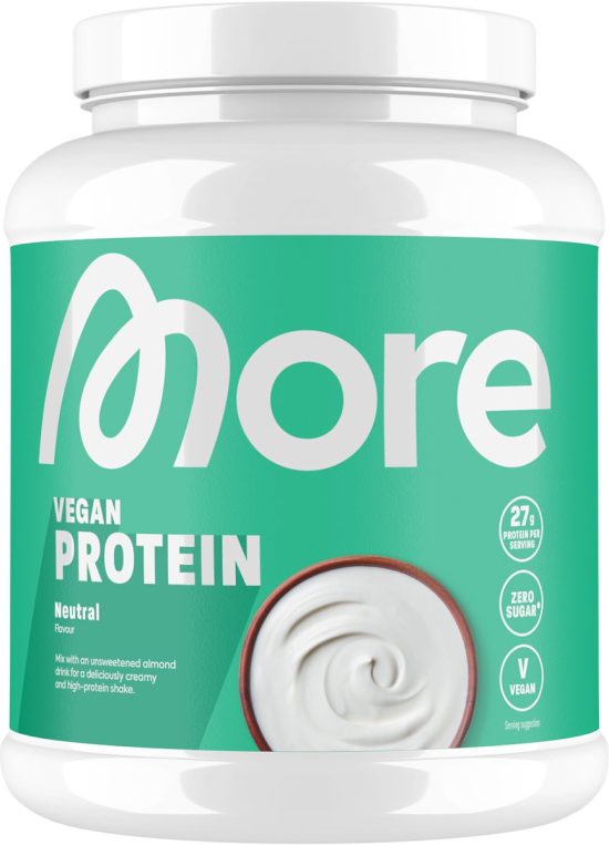 MORE NUTRITION Vegan Proteine Poeder, Neutraal, 600 g, 20 Porties - Lactosevrij - Plantaardig Eiwitpoeder - Gemaakt in Duitsland