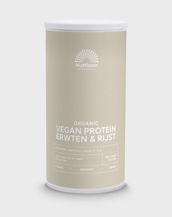 Mattisson - Biologisch Vegan Proteïne Poeder - Eiwitpoeder - Erwten & Rijst - 500 Gram