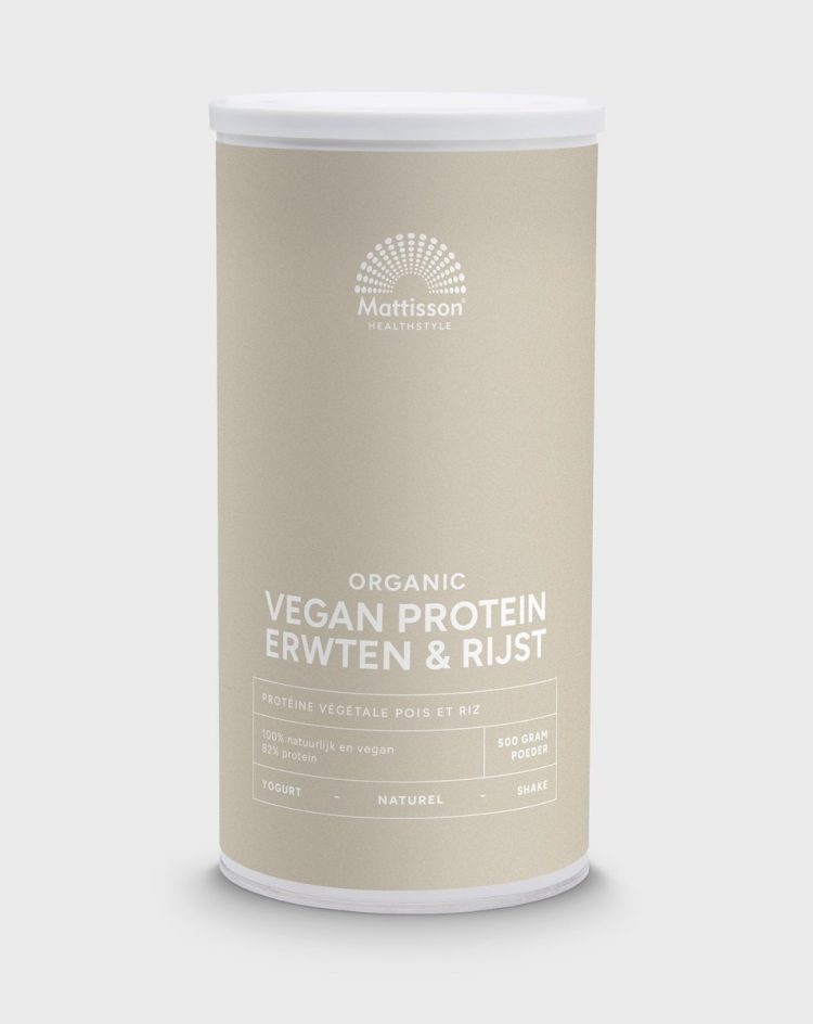 Mattisson - Biologisch Vegan Proteïne Poeder - Eiwitpoeder - Erwten & Rijst - 500 Gram