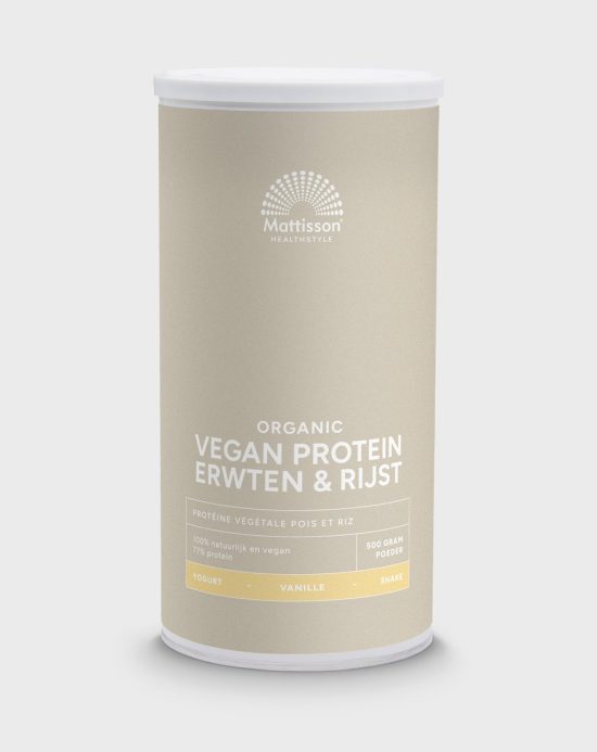 Mattisson - Biologisch Vegan Proteïne Poeder - Eiwitpoeder - Erwten & Rijst - Vanille - 500 Gram