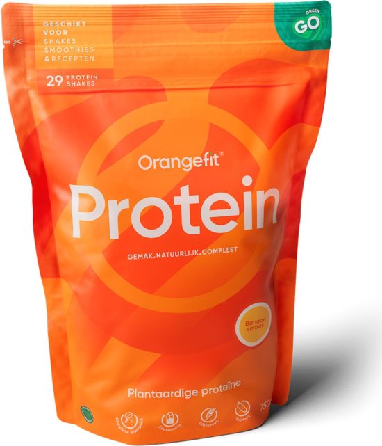 Orangefit Proteine Poeder - Vegan Proteine Shake - 750g (29 shakes) - Eiwitshake Banaan - Lactosevrije Eiwitpoeder