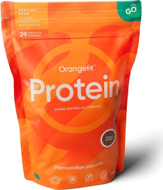 Orangefit Proteine Poeder - Vegan Proteine Shake - 750g (29 shakes) - Eiwitshake Chocolade - Lactosevrije Eiwitpoeder