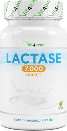 Vit4ever - Lactase 7000 - 365 tabletten met onmiddellijk effect - Hooggedoseerd met 7.000 FCC-eenheden - Voor lactose-intolerantie + melk-intolerantie - Zonder ongewenste toevoegingen - Veganistisch