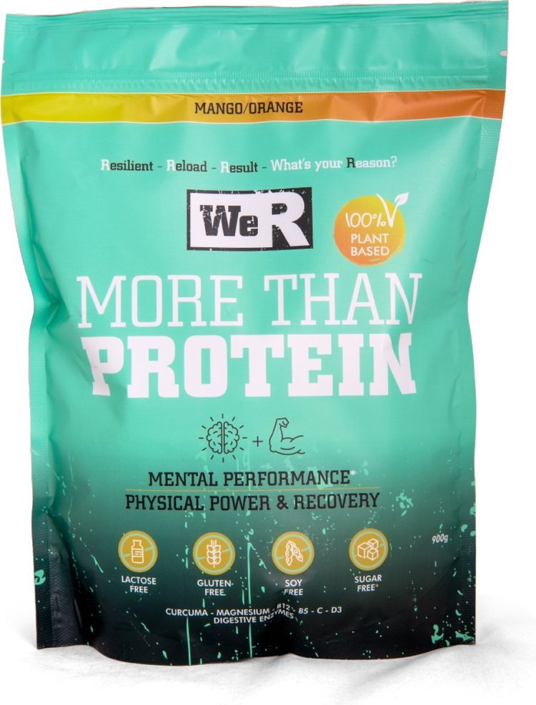 We'R Proteine Poeder - Vegan Proteine Shake - Plantaardige eiwitpoeder - Mango / Orange - 900g (30shakes) - Bio & Vegan - Body & mind