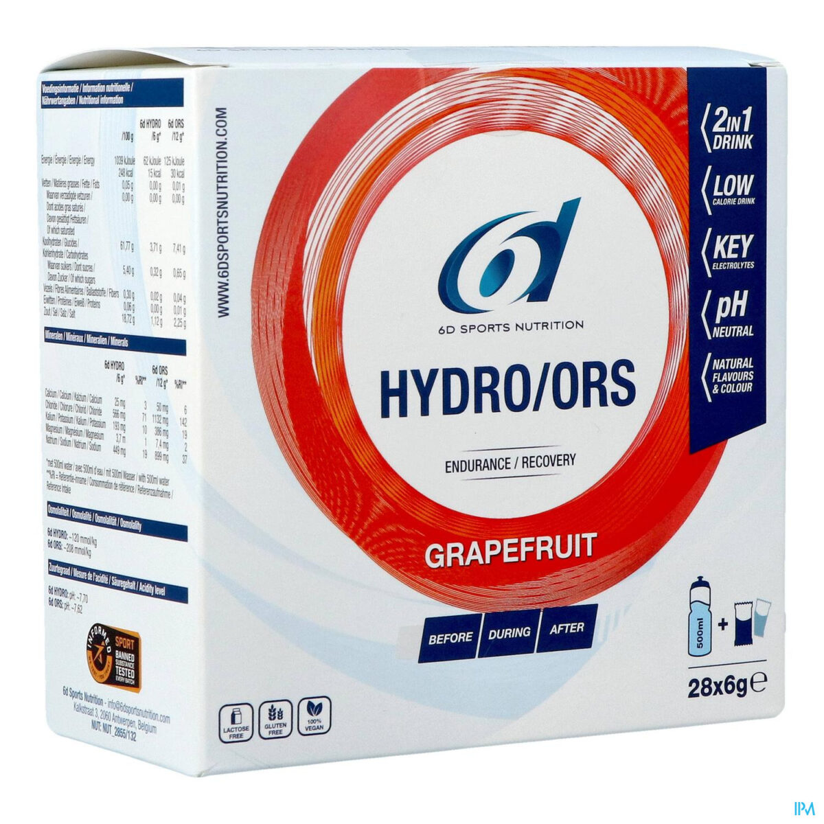 6D Sports Nutrition Hydro/ ORS Pompelmoes 28x6g Zakjes