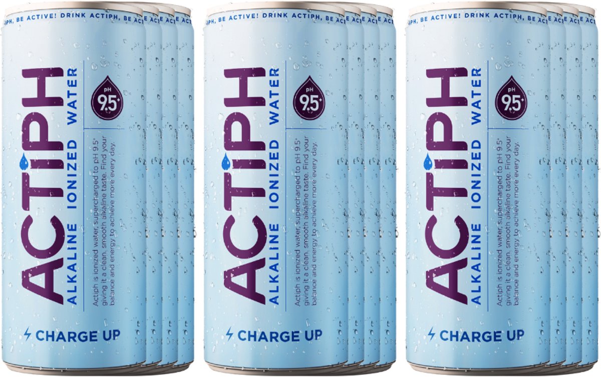 ACTIPH 330 ml - 12 stuks - Alkalisch geïoniseerd bronwater pH9+ met essentiële elektrolyten