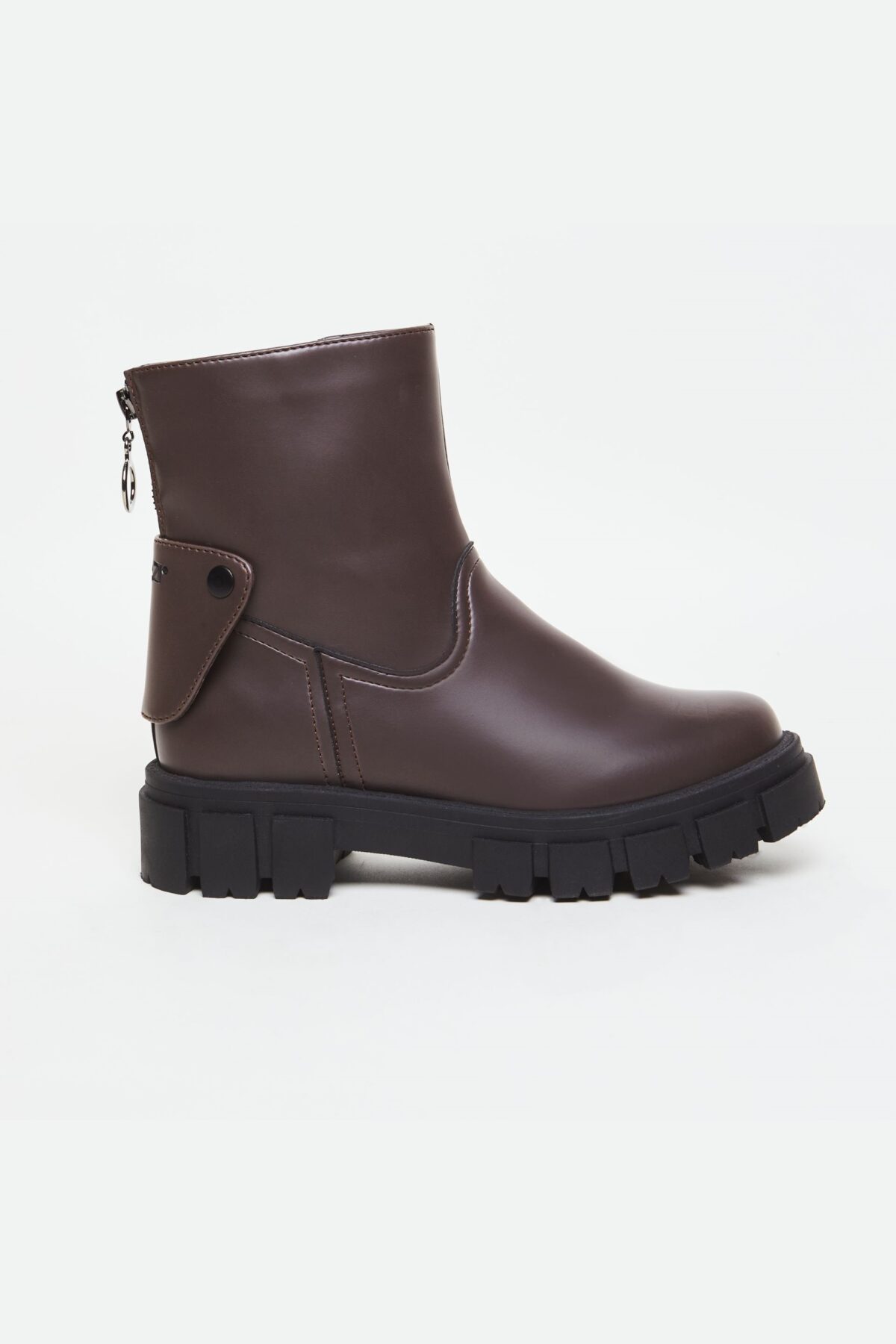 AGAZI dames vegan 2in1 Boots Kama Vegan Eco-Leer Chocolade Bruin