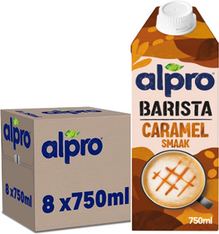 Alpro Barista Plantaardige Havermelk Caramel - Perfect voor Koffie - Lactosevrij - 8 x 750ml