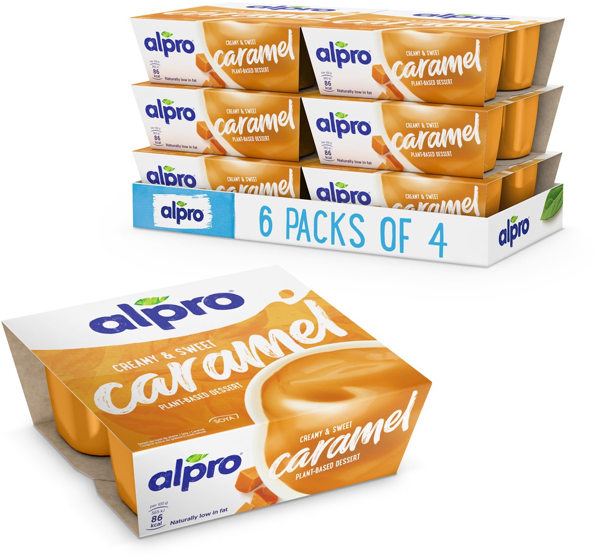Alpro Dessert Vla Caramel - Lactosevrij, Glutenvrij & 100% Plantaardig - 24 x 125g