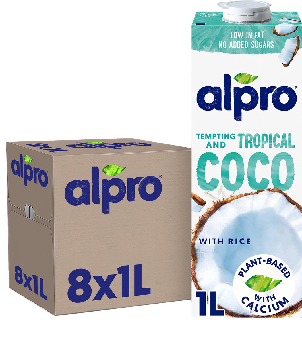 Alpro Drink Plantaardige Kokosmelk Original - Lactosevrij & Glutenvrij - 8 x 1L