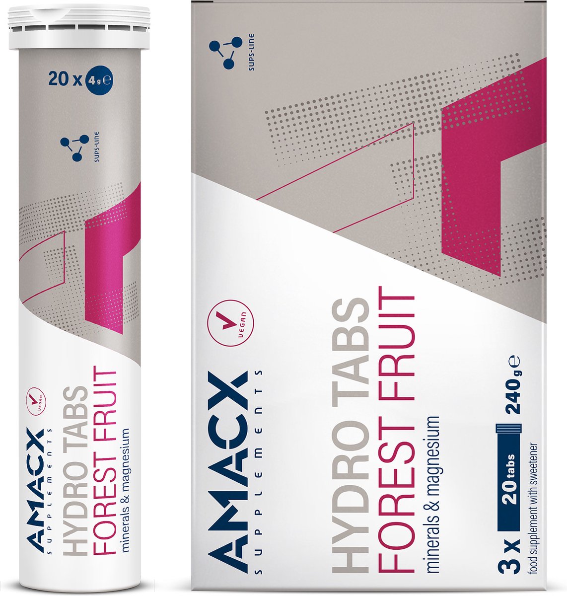 Amacx Hydro Tabs - Electrolytes - Elektrolyten - Elektrolyten Poeder - Forest Fruit - 3 pack - 60 tabs
