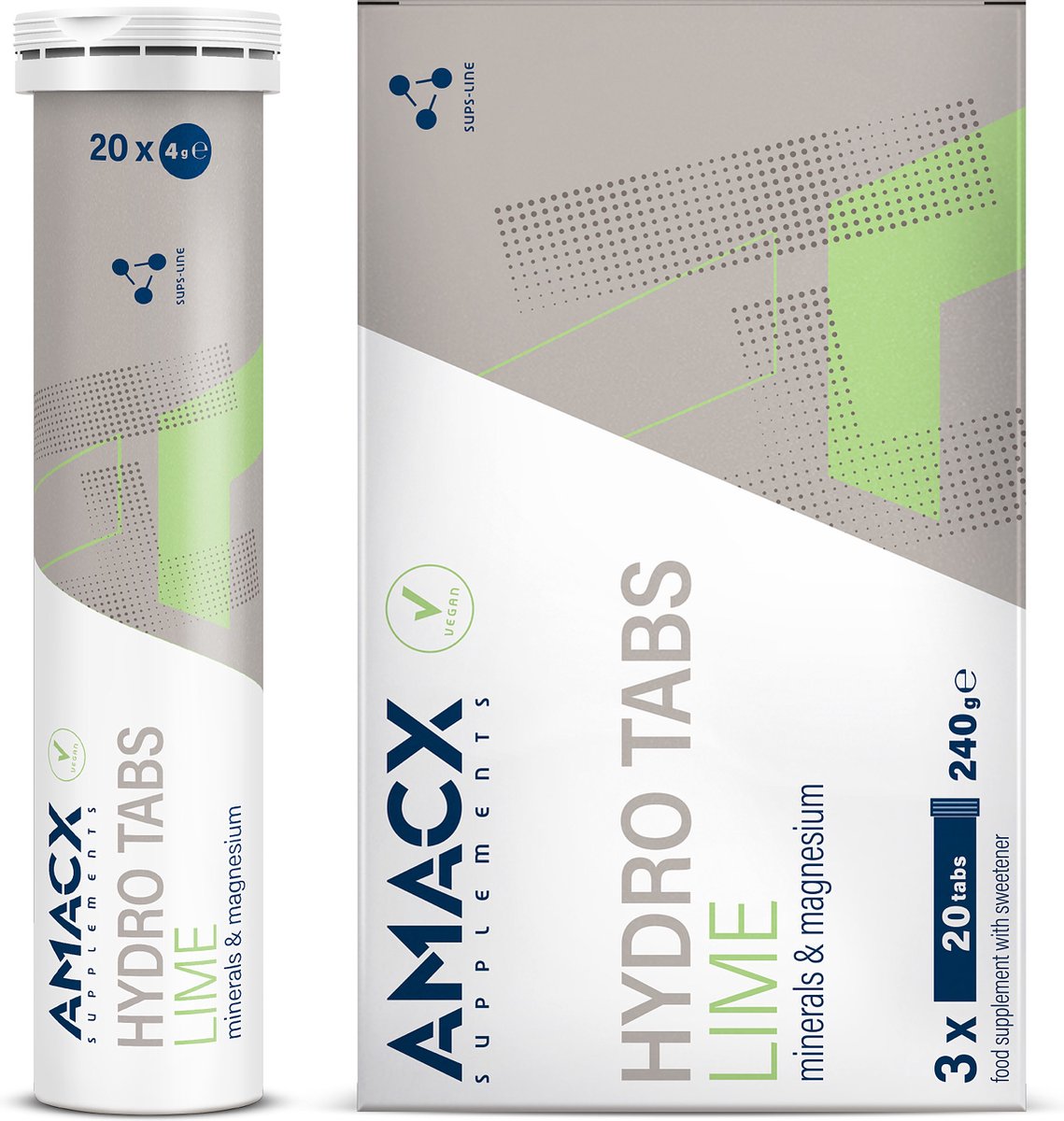 Amacx Hydro Tabs - Electrolytes - Elektrolyten - Elektrolyten Poeder - Lime - 3 pack - 60 tabs