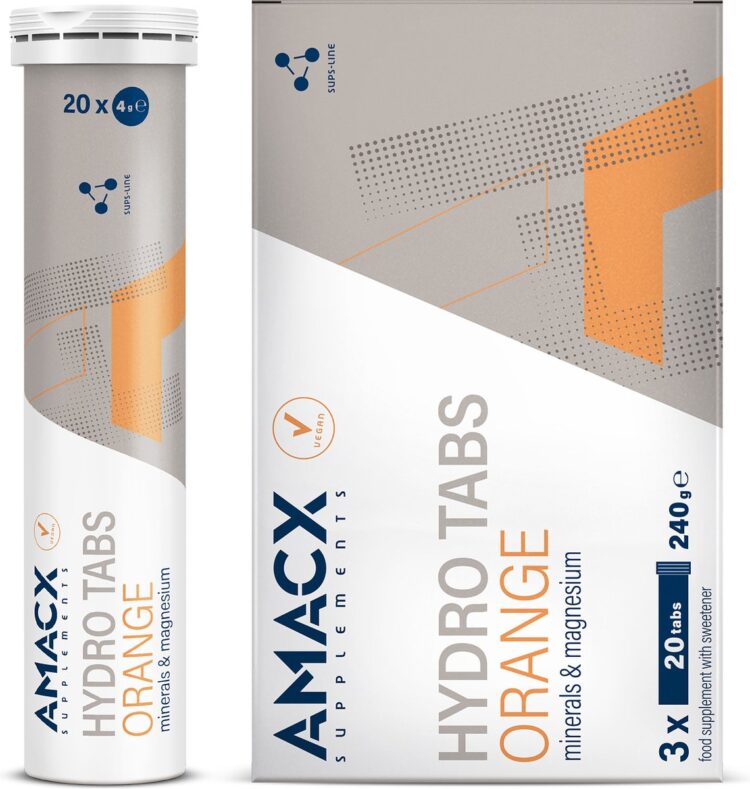 Amacx Hydro Tabs - Electrolytes - Elektrolyten - Elektrolyten Poeder - Orange - 3 pack - 60 tabs