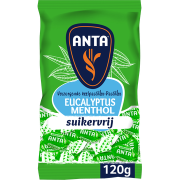 Anta Verzorgende Keelpastilles Eucalyptus Menthol Suikervrij 120 g bij Jumbo