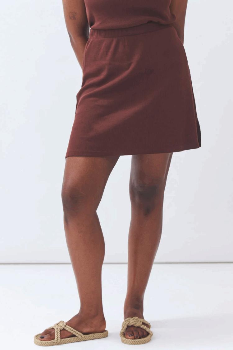 Baìge the Label dames vegan Mini Rok Bay Donker Chocolade