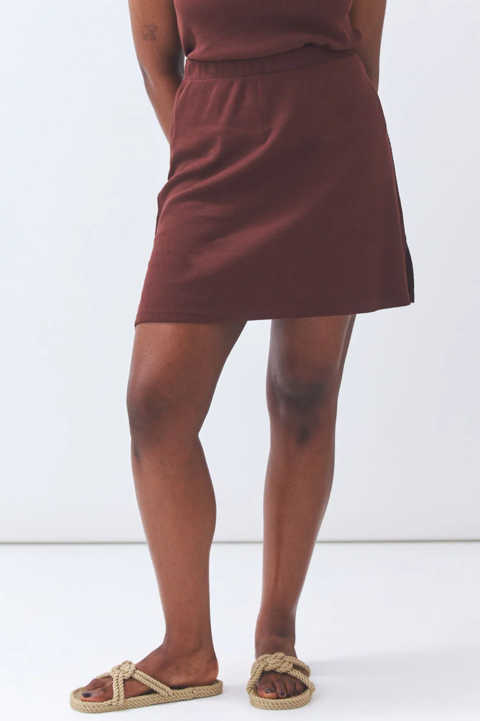 Baìge the Label dames vegan Mini Rok Bay Donker Chocolade