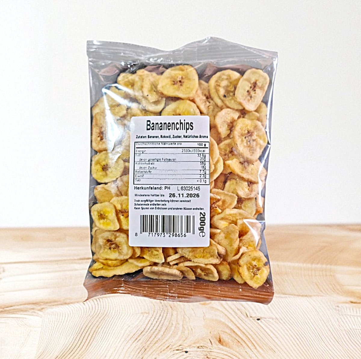 Bananenchips Luxe 200g - Gezonde & Knapperige Snack - Muz Cipsleri 200g - Sağlıklı & Kıtır Atıştırmalık - Banana Chips 200g - Healthy & Crunchy Snack