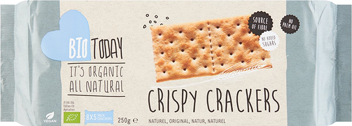 BioToday Crispy cracker biologisch (Doos met 12 verpakkingen van 250 gram) NL-BIO-01