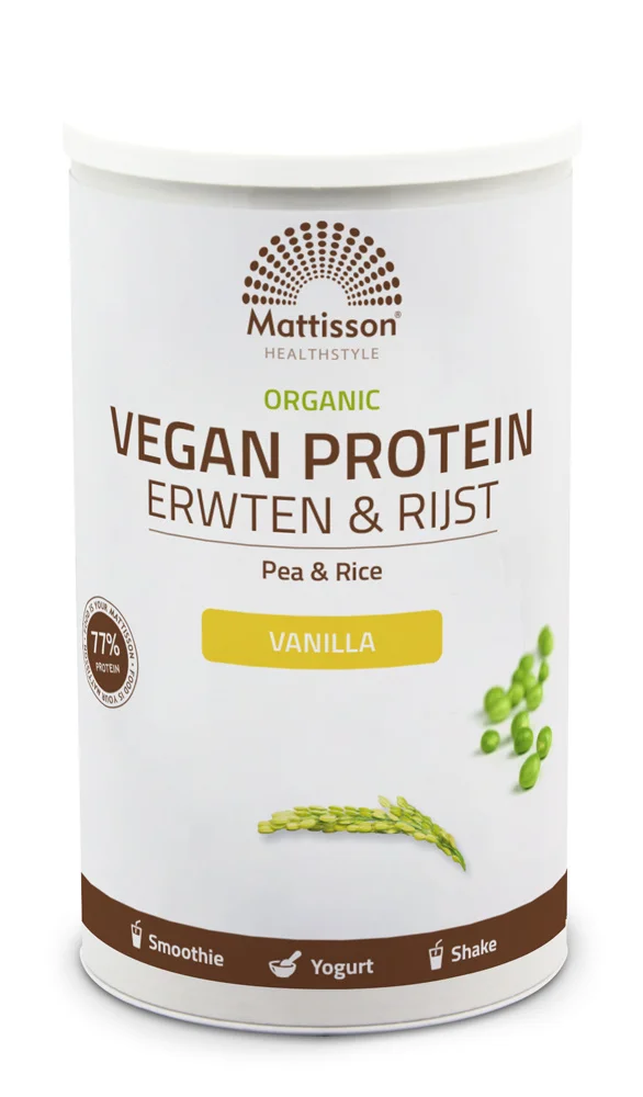 Biologisch Vegan proteïne poeder - Erwten & Rijst - Vanille - 500 gram