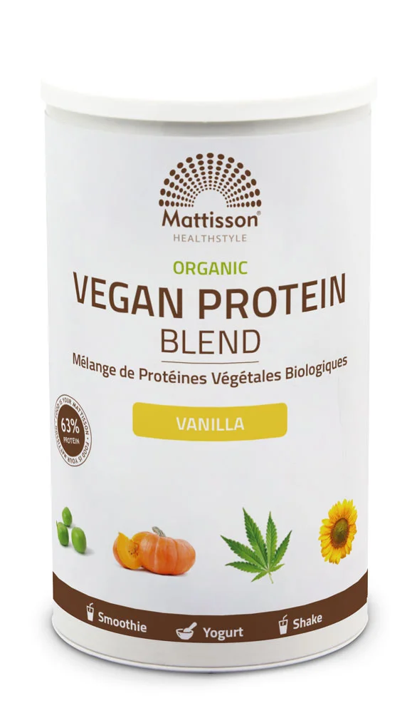 Biologische Vegan Proteïne Blend 63% - Vanille - 400 gram
