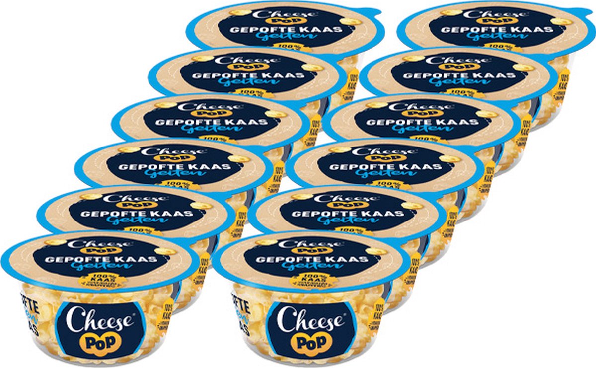 Cheese Pop | Gepofte Geitenkaas Snack Cup | 12 stuks | 12 x 65 g