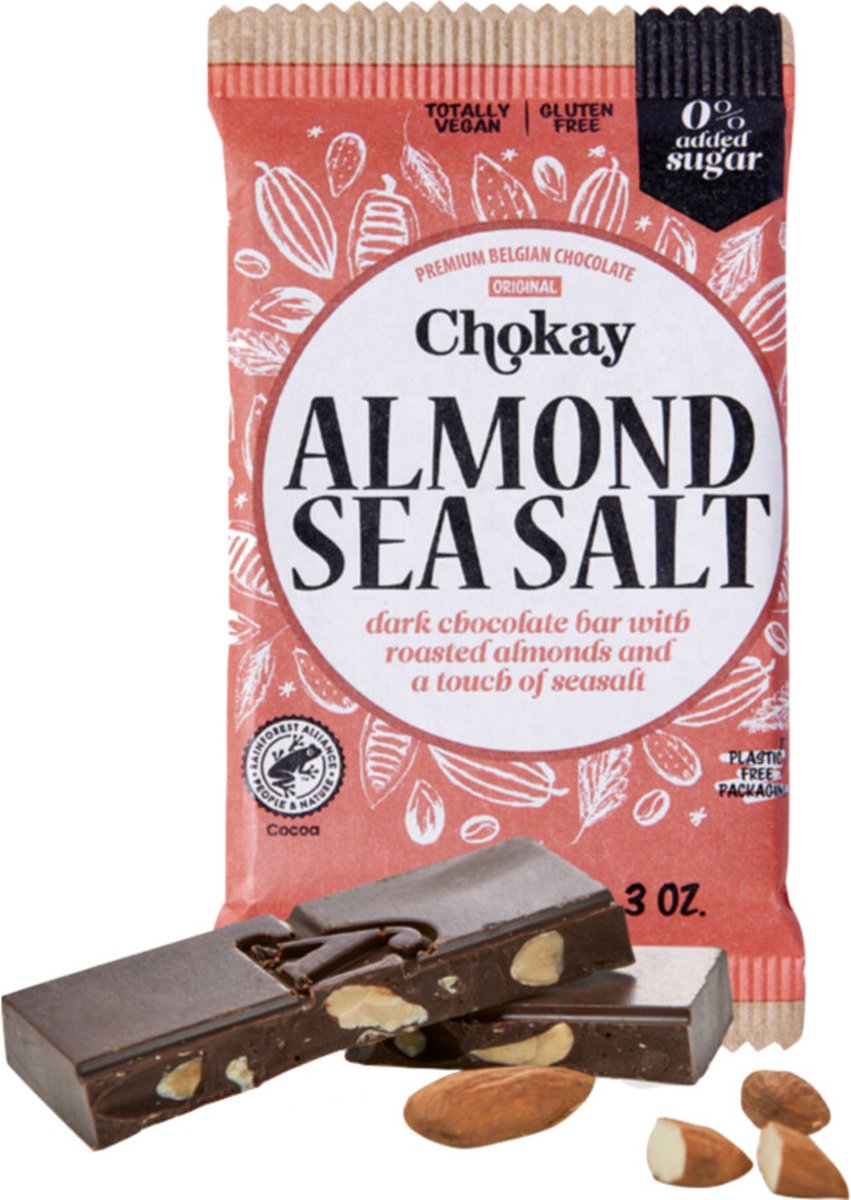 Chokay Pure Chocolade Amandel Zeezout 85GR