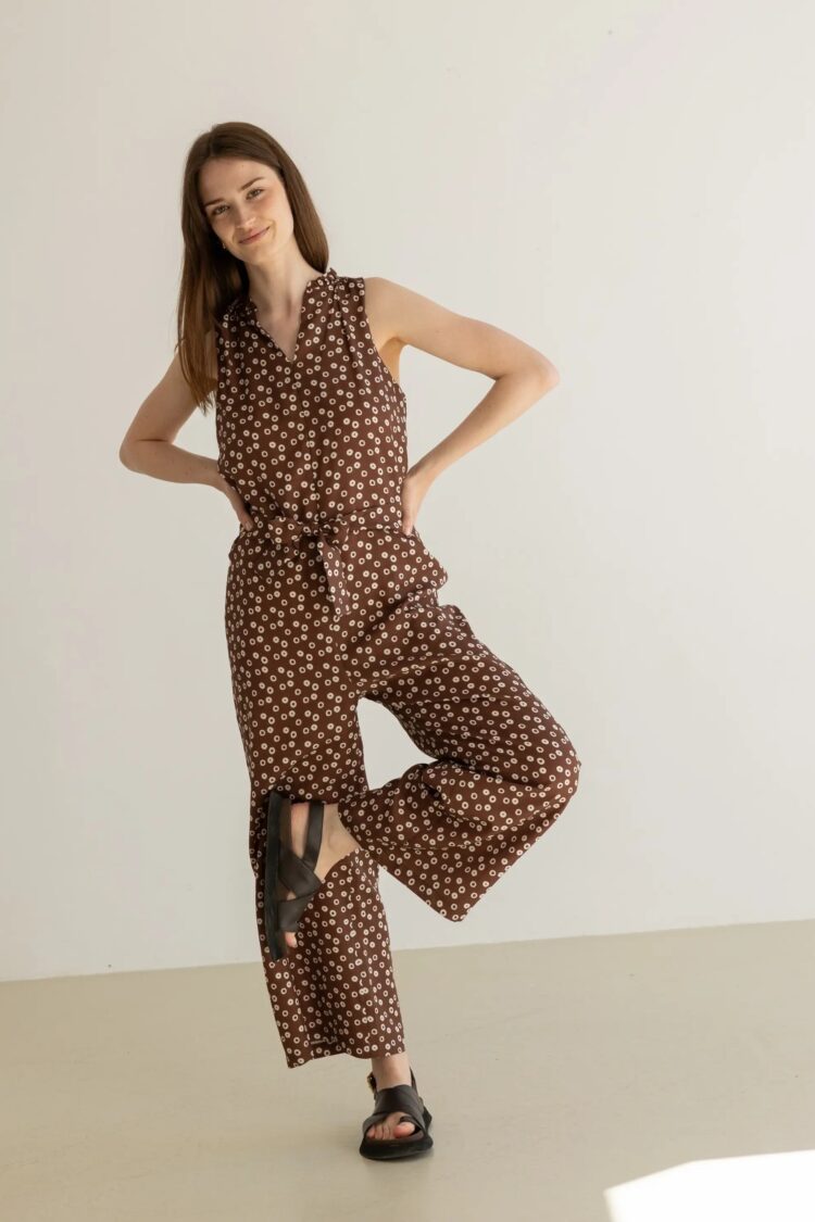 Clotsy dames vegan Jumpsuit Chocolade Bruin
