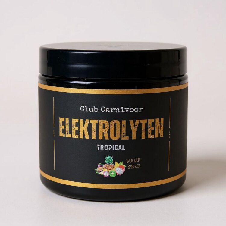 Club Carnivoor Elektrolyten Tropical - Suikervrij Elektrolytenpoeder - Voor Keto, Carnivoor en Vastendieet - 250g - Hydratatie en Energieondersteuning