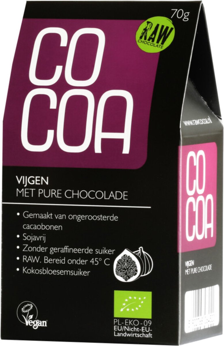 Cocoa Vijgen met Pure Chocolade RAW 70GR
