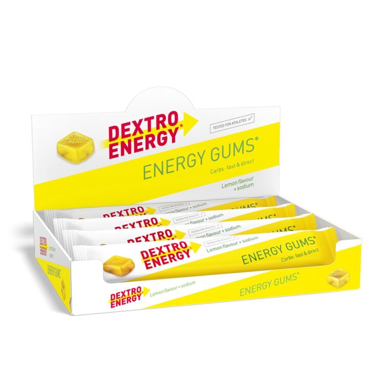 Dextro Energy Energie Gums - Citroen + Natrium Energie Bar - Vegan Energie Reep - 8 porties (8 x 45 gram )