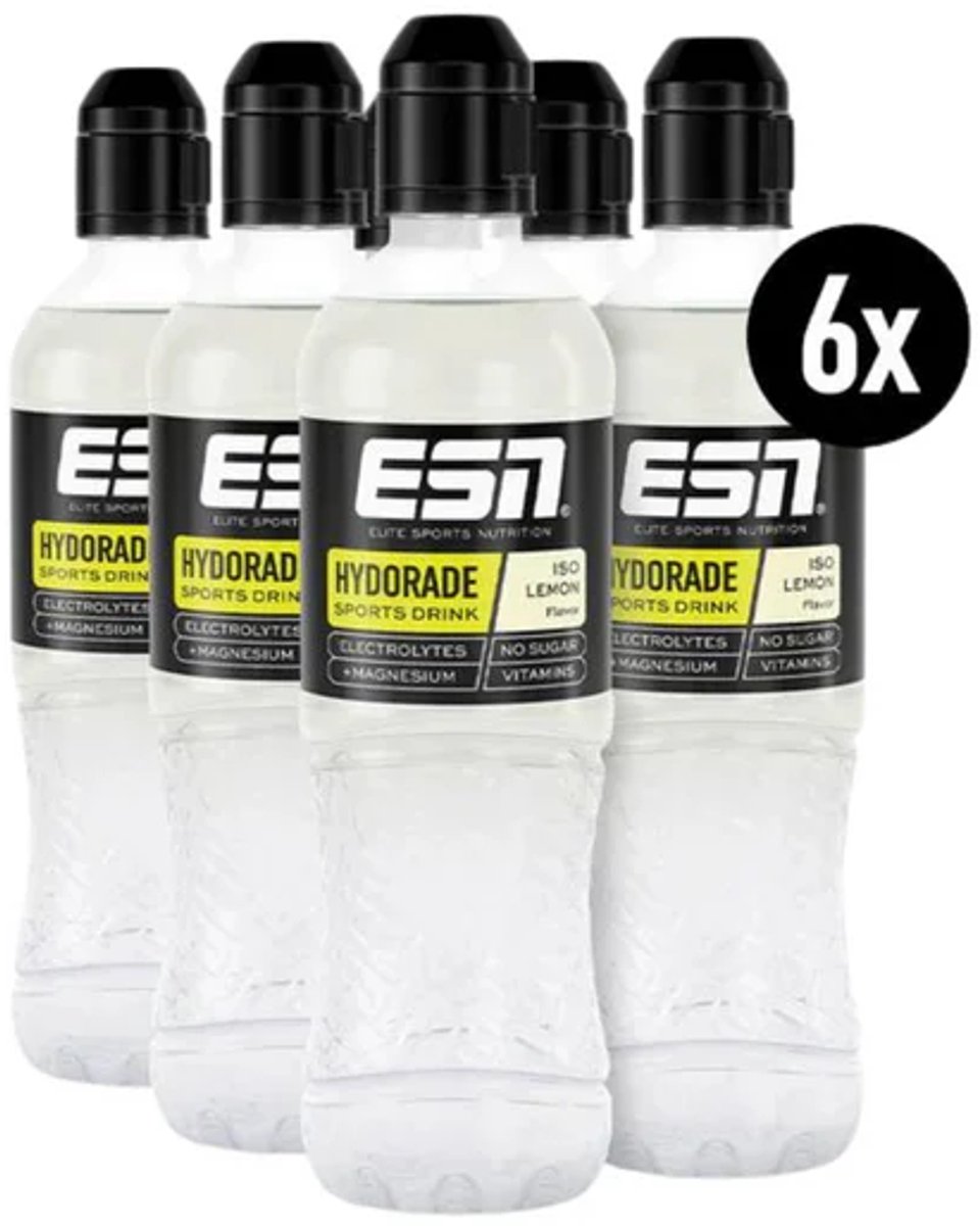 ESN Hydorade Iso Drink - Smaak Lemon - Isotone Sportdrank met Elektrolyten - Verfrissende Dorstlesser voor Hydratatie & Herstel - 6 x 500ml