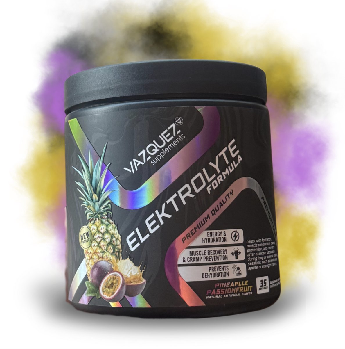 Elektrolyten - Electrolyten Poeder - Ananas - Passievrucht Smaak - Hydratatie & Herstel - Voor Sporters, Sauna, Keto & Fasting - Met Natrium, Kalium & Magnesium