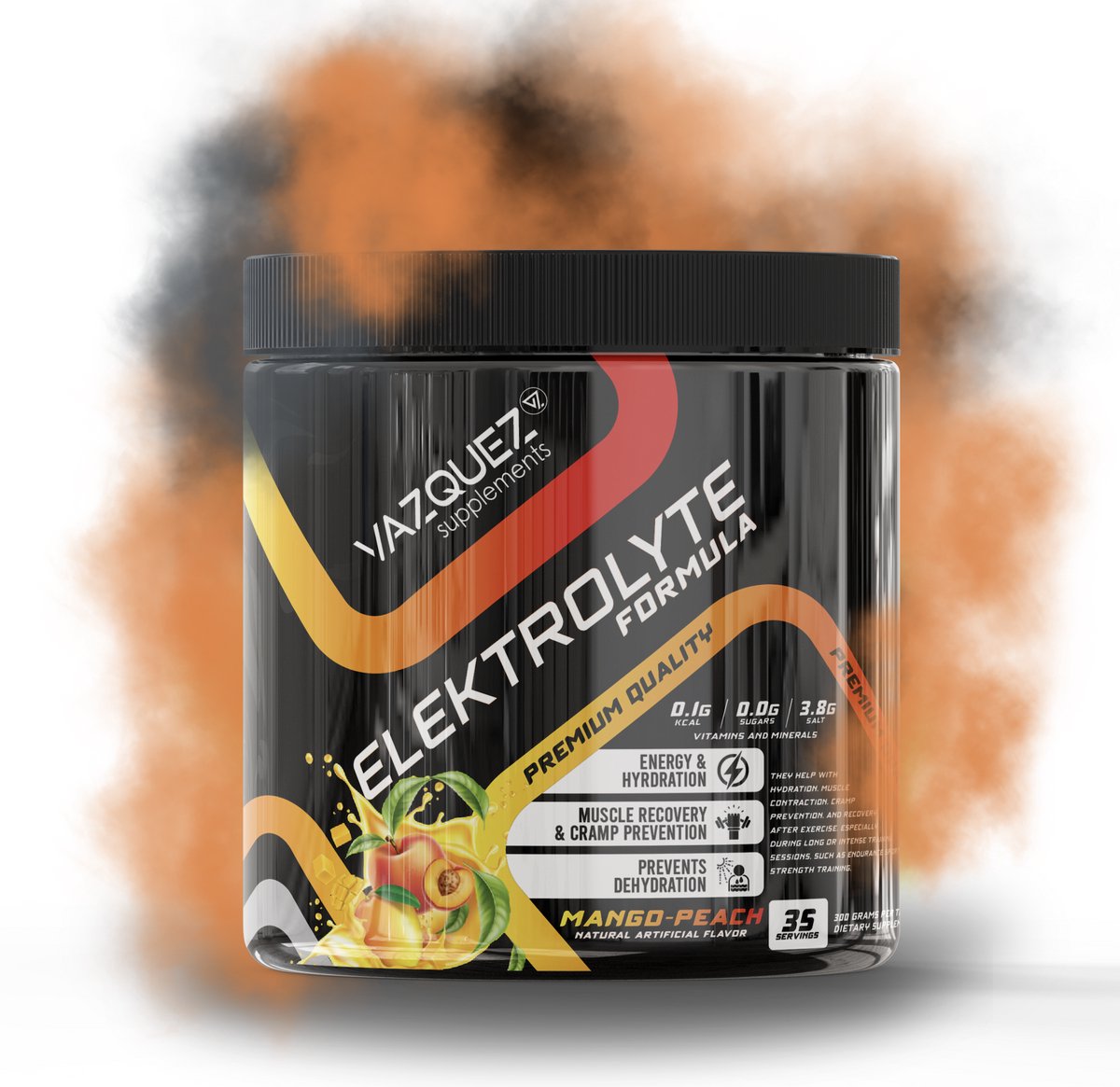 Elektrolyten - Mango - 40 doseringen - Zweten - Electrolyten Poeder - Citroen Limoen Smaak - Hydratatie & Herstel - Voor Sporters, Sauna, Keto & Fasting - Met Natrium, Kalium & Magnesium