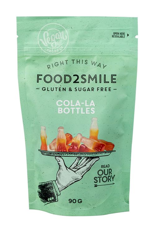 Food2Smile Cola-la bottles suikervrij lactosevrij 90 gram
