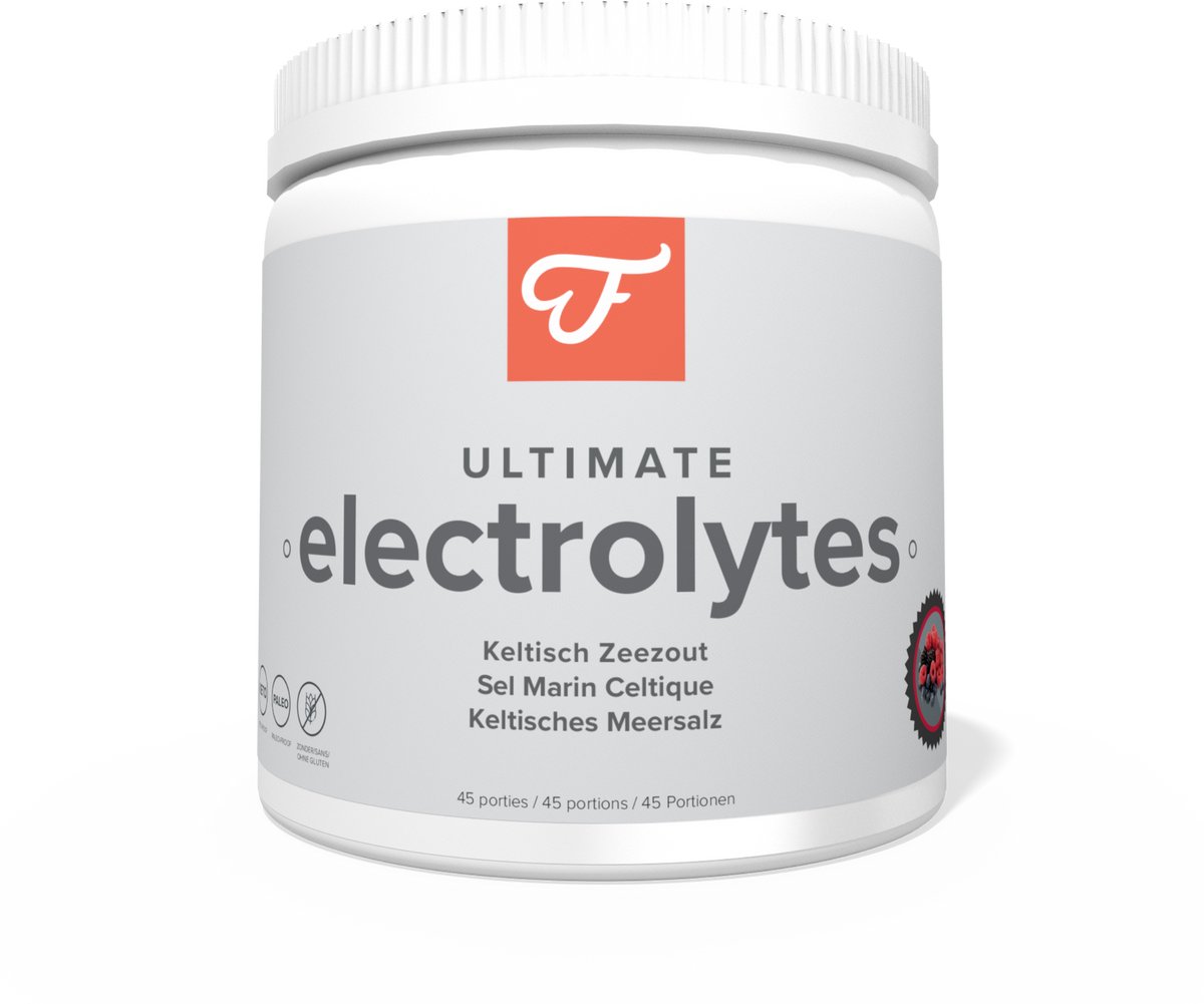 Foodie Ultimate Electrolytes Bosvruchten - Elektrolytenpoeder - Met Keltisch Zeezout en 100% Biologisch Kokosnootwaterpoeder - Bevat magnesium, kalium en calcium