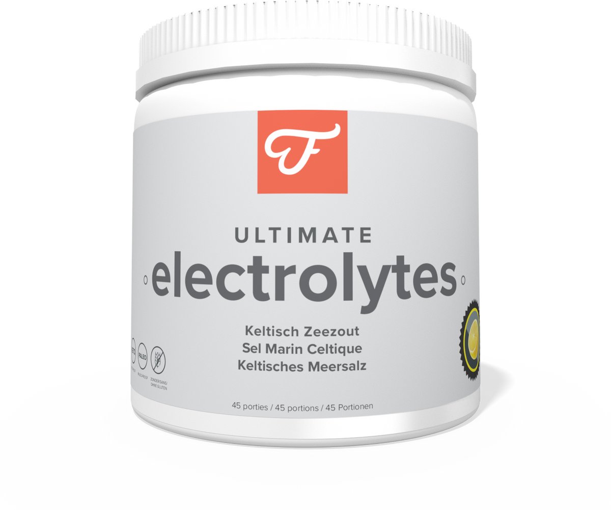 Foodie Ultimate Electrolytes Citroen - Elektrolytenpoeder - Met Keltisch Zeezout en 100% Biologisch Kokosnootwaterpoeder - Bevat magnesium, kalium en calcium