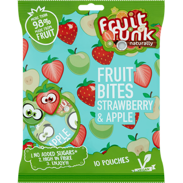 Fruitfunk Fruit Bites Strawberry & Apple 10 x 10 g bij Jumbo