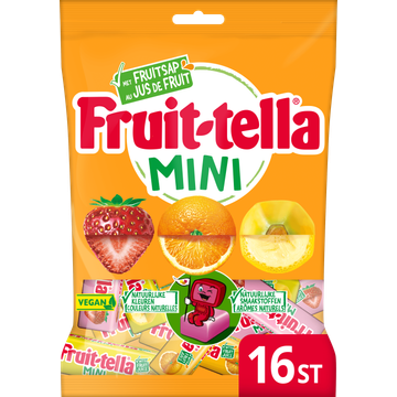 Fruittella Mini Vegan Uitdeelzak 16 stuks bij Jumbo