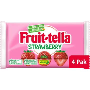 Fruittella Strawberry Vegan 4pack bij Jumbo