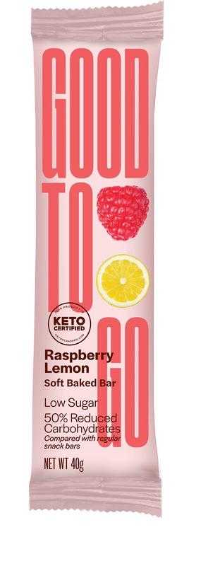 Good To Go Snack reep framboos& citroen (Keto) 40 gram