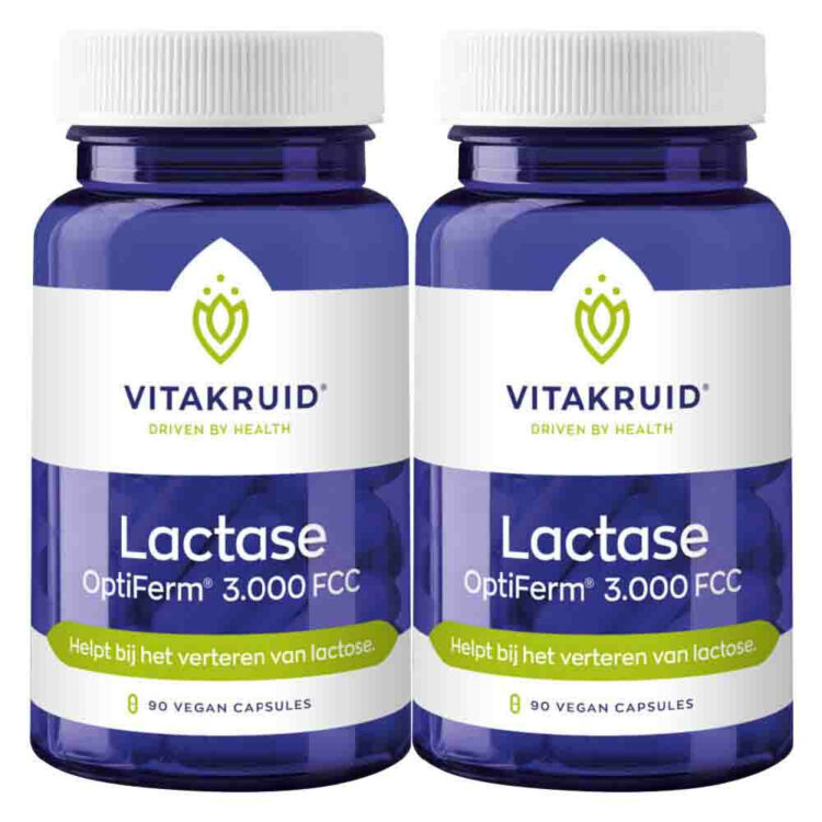 Gratis Verzending: 2x Vitakruid Lactase Optiferm 3000 Fcc 90 capsules