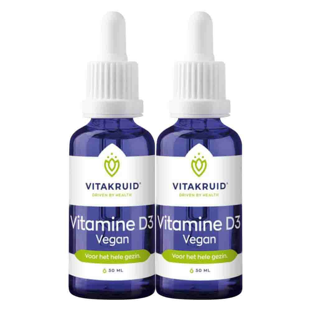 Gratis Verzending: 2x Vitakruid Vitamine D3 druppels Vegan 30 ml