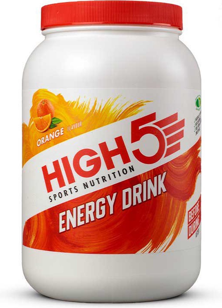 HIGH5 - Energydrink - 2200gr - Orange smaak - Isotone Energiedrank - Electrolyte - Elektrolyten + Koolhydraten Sportdrank - 2 : 1 fructose