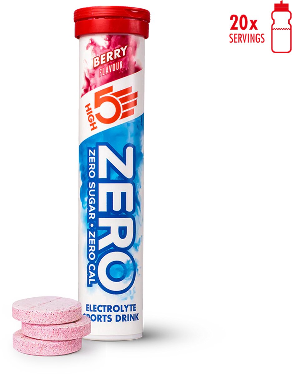 HIGH5 - ZERO Elektrolyten - Suikervrije Elektrolyten Bruistabletten - Caloriearm & Verfrissend - Bessen Smaak - 1x20 Stuks - Voor Sport & Dagelijkse Hydratatie