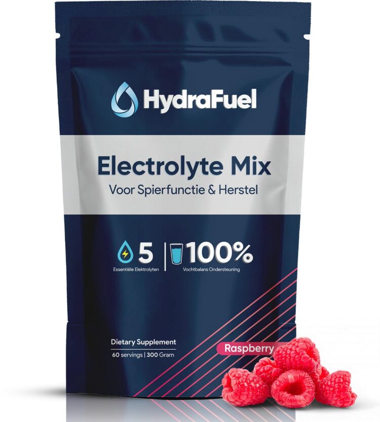 HydraFuel - Electrolytes Poeder - Elektrolyten Mix - Kalium - Magnesium - Calcium - Natrium - Keto - Sportdrank - Framboos - 60 Servings