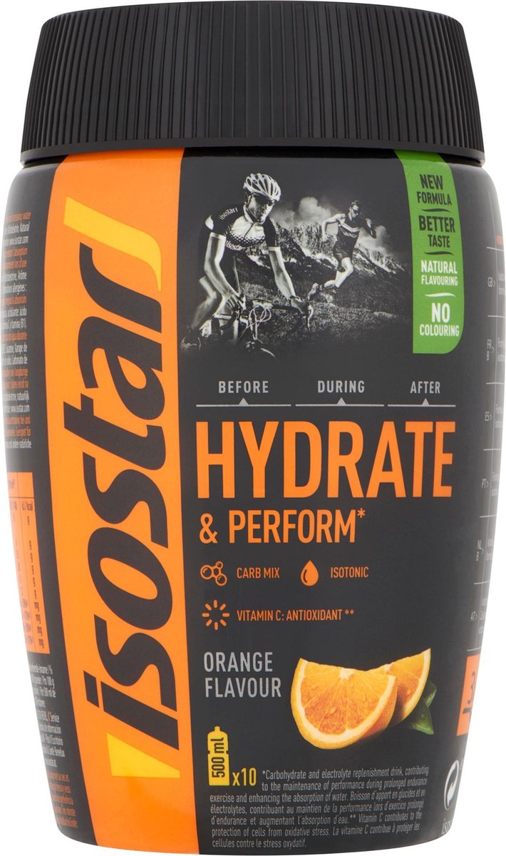 Isostar Hydrate & Perform - Isotone Sportdrank - Sinaasappel - 10 x 500 ml