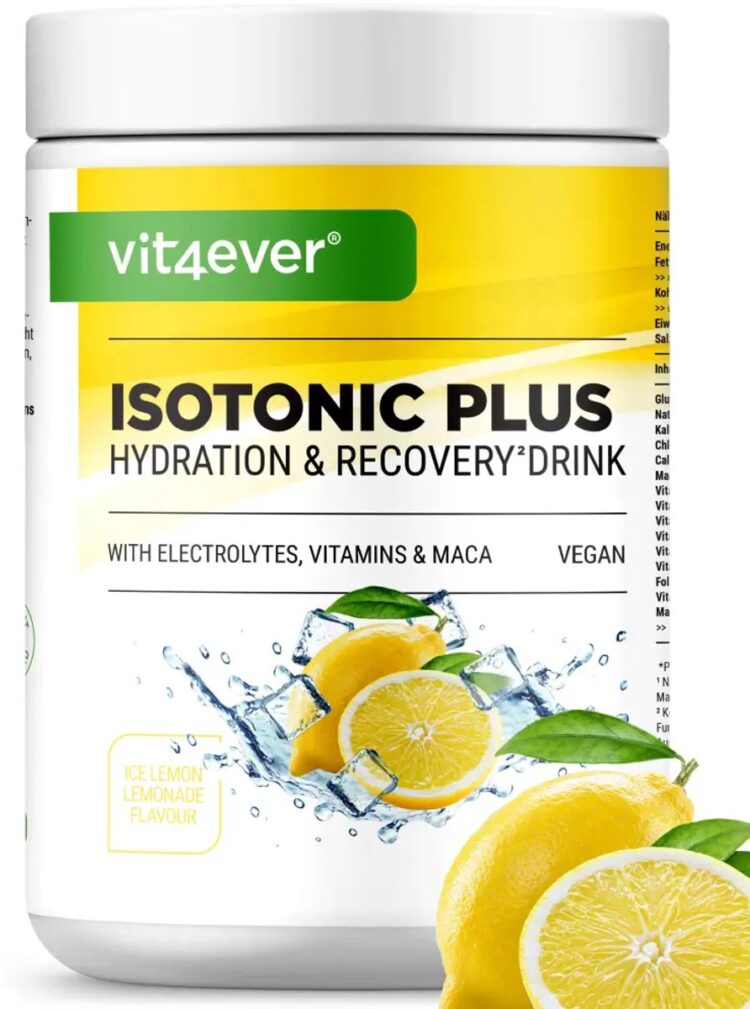 Isotonic Plus - Isotone Sportdrank - Citroenlimonade Smaak - Met Elektrolyten & Maca - Voor Hydratatie & Herstel - Vit4ever