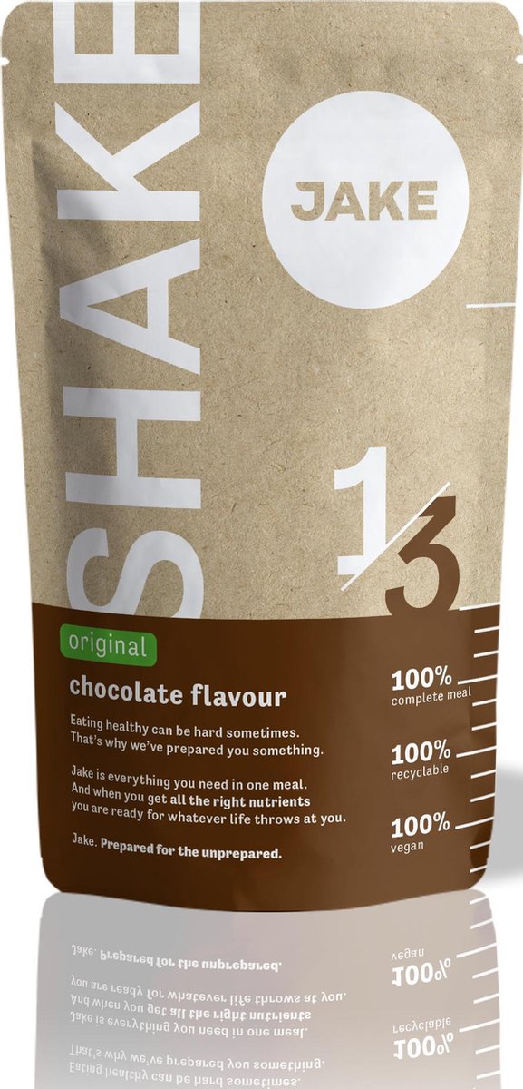 Jake Chocolade Original 40 Maaltijden - Vegan Maaltijdvervanger - Poeder Maaltijdshake - Plantaardig, Rijk aan voedingsstoffen, Veel Eiwitten - Shakes